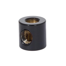 B&P Lamp® 3-Way Brass Arm Back, All Holes Tapped 1/8IP, 3/4 Inch Height by 3/4 Inch Diameter, Gloss Black Finish
