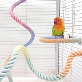 3 PCS of Bird perches Gradient Ropes, Used as Climbing Ropes for Parrot Cages, Rope Perch with Double Bird cage Swing Toy- Swing