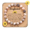 Sunflower Bracelet for Women, Flower Charm Stretchy Adjustable Beaded Bracelets