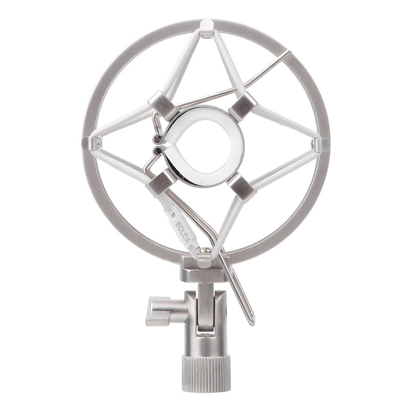 Microphone Mount Holder Silver Metal Shock Mount Stand for KTV