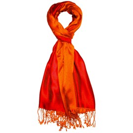 Lorenzo Cana Reversible Scarf 70% Silk 30% Viscose 70 x 190 cm Two-Tone Reversible Double Face Men's Scarf Red Orange 786201177, red-orange