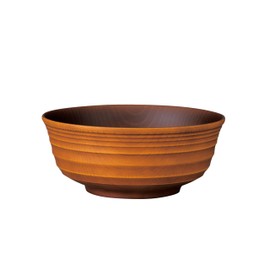 Tatsumiya ONE'S Sentan Noodle Bowl, Wood Grain Brown, Size: Approx. φ7.4 inches (18.4 cm), H 3.0 inches (7.7 cm), 45942