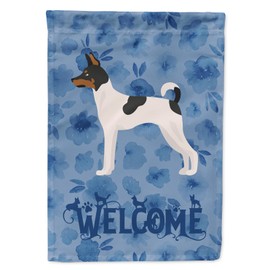 Caroline's Treasures CK6055GF Toy Fox Terrier Welcome Garden Flag Mailbox Flag Decorative Yard Flag Banner Outside Patio Artwork Yard Flower Beds, Garden Size, Multicolor