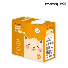 Everlex KF80 국산 에버렉스 황사 방역 마스크 중형 50매 KF80 Domestic Everex Yellow Dust Protective Mask Medium 50 Sheets