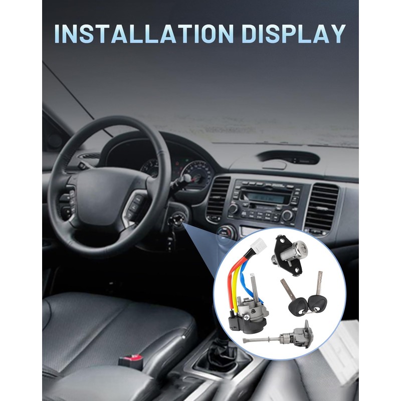 Radvik Ignition Switch Cylinder with Left Driver Side Door Lock,