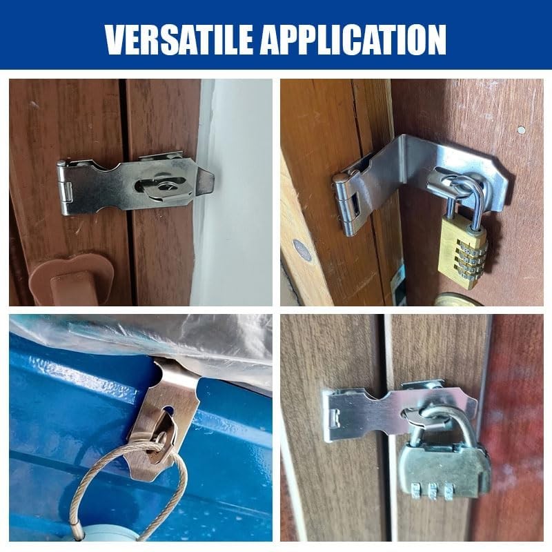 3Pcs Door Padlock Hasp, 2 inch Stainless Steel Heavy Duty