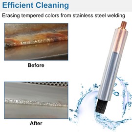 EATBALE M8 Weld Bead Cleaning Brushes for TIG MIG MAG Welding Bead Seam Joint Polishing Machine Extensions 80mm & Regular 60mm Models M8 Type Copper-Head Carbon Fiber Welder Brush Tools (2Pcs)