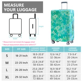 TRAVELKIN more than travel Luggage Covers For Suitcase Tsa Approved,Suitcase Cover Protector Fit 22-25 Inch Luggage (Blue Floral-M)