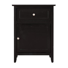 Glory Furniture 1 Drawer /1 Door Nightstand, Black