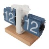 Flip Desk Clock Auto Mechanical Flip 12H AM PM Wood