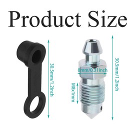 4 Pcs M10x1mm Bolt Bleed Screw with Dust Cap Hydraulic Brake Bleed Nipple Cap Bolt Bleed Screw for Motorcycle Master and Car Cylinder Caliper