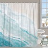 GCIREC Beach Shower Curtain, Teal Blue Coastal Ocean Beach Theme