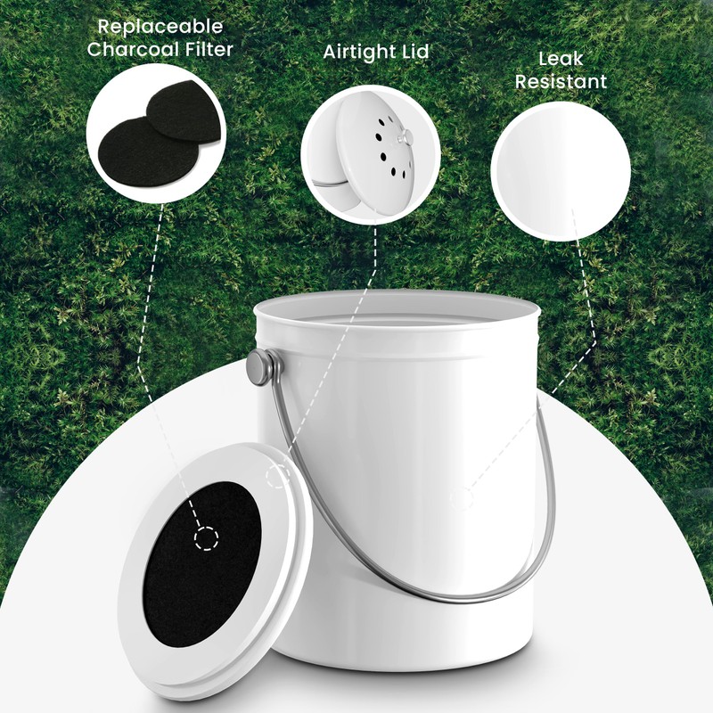Utopia Kitchen Compost Bin for Kitchen Countertop, 1.3 Gallon Compost