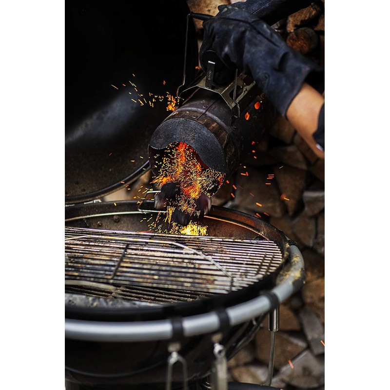 Rösle Barbecue Gloves, 2-Piece Leather, Certified, Universal Size 24/XL in