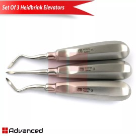 Medentra 3Pcs Dental Heidbrink Luxating Root Pick Elevators Oral Surgery Tooth Extraction