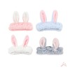 Rabbit Ear Facial Headband Light Pink 5ea