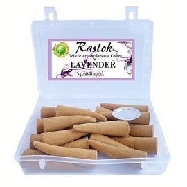 Raslok 100% Natural & Pure Incense Cones | Home Made | Home Dipped Best Scents Cones (Lavender, Pack of 60)