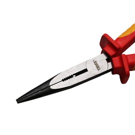 TMAX 8 Inch 1000V VDE Insulated Long Needle-Nose Pliers with Chrome Vanadium Steel Body and Dual Material Anti-Slip Handles