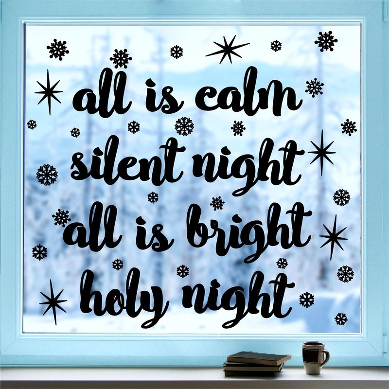 Christmas Quote Wall Stickers All is Calm All is Bright