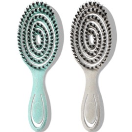 VEROA Wildschweinborsten Bürste Bio Haarbürste Ohne Ziepen - Einzigartige Federspirale Haarbürste Wildschweinborsten Damen Bürste - Perfekt für Nasse&Trockene Haare & Alle Haartypen