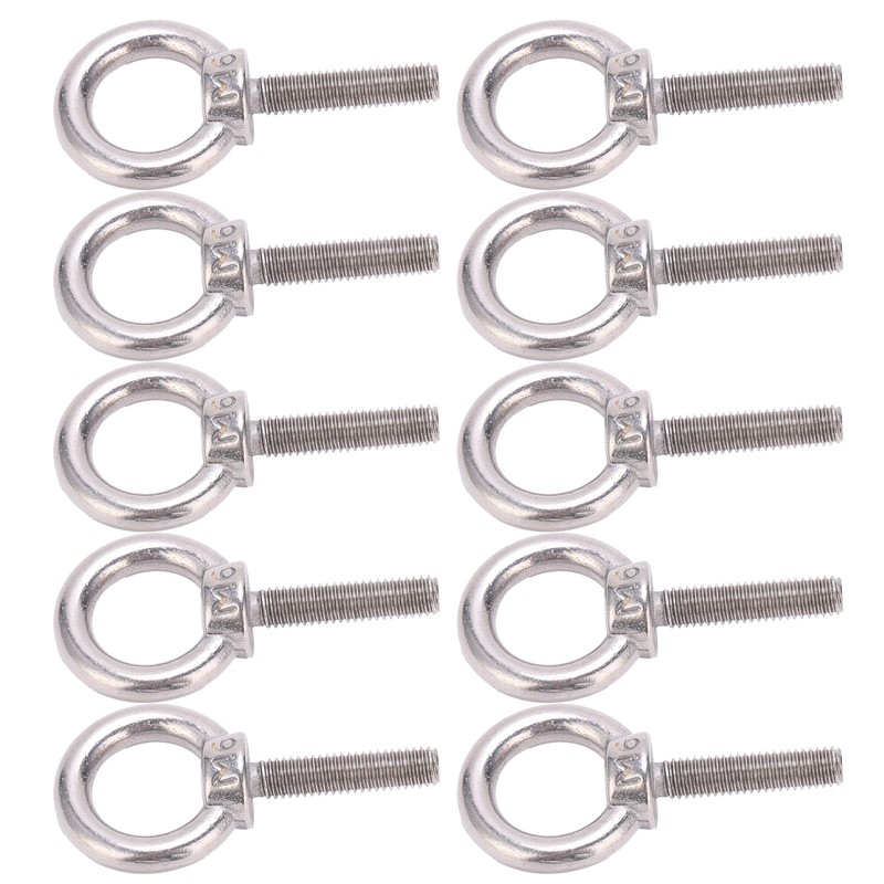 10Pcs Eye Bolt 304 Stainless Steel Lifting Round Ring Screw