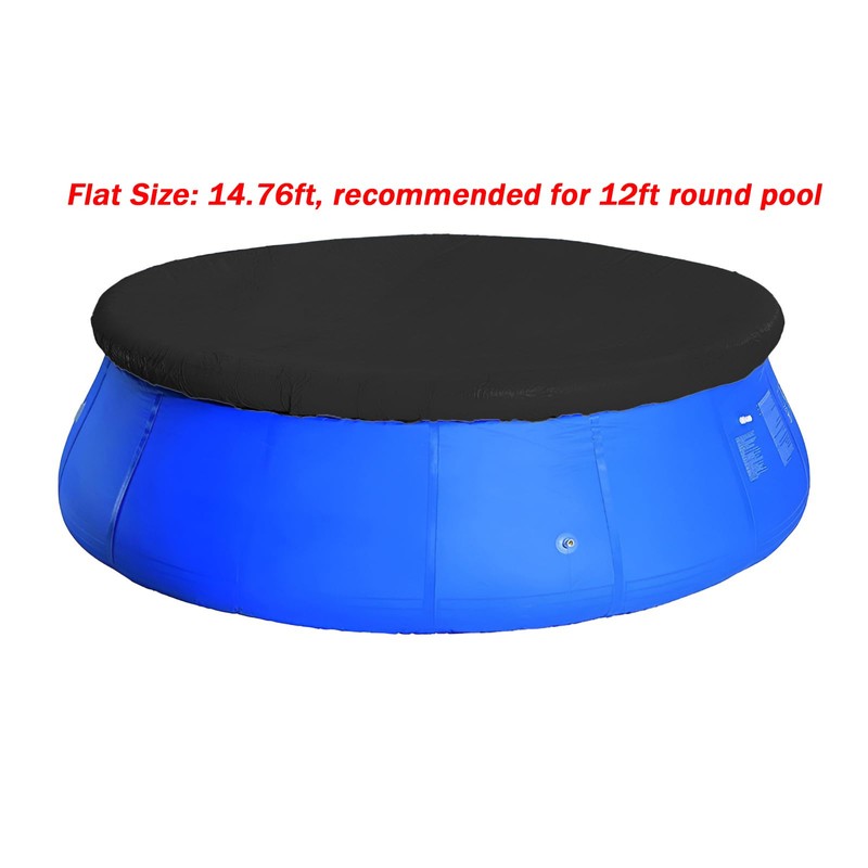 LC LICTOP 14Ft Round Pool Cover, 210D Polyester Solar Cover