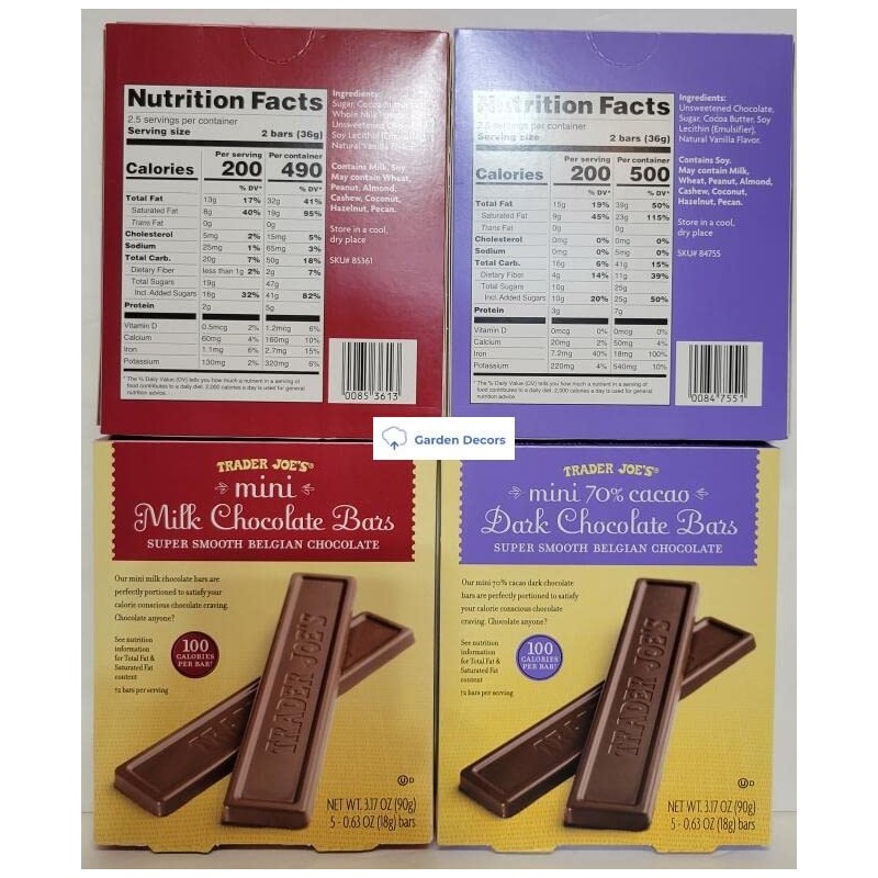 Trader Joe's Mini Milk Chocolate & 70% Cacao Dark Chocolate