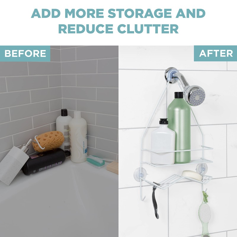 Zenna Home Rust Resistant Hanging Shower Caddy, Over the Shower