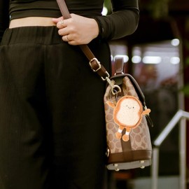 Toast Bread Coin Purse Pouch Cute Wallet Keychain Accessories for Women Girls Small Coin Money Bag Pendant Cartoon Coin Holder Wallet Handbag Backpack Decorations Key Pouch Key Decor for Keychain