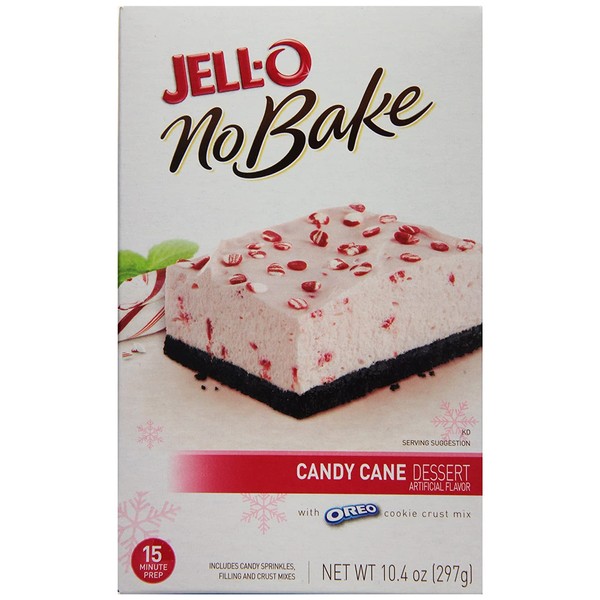 JELL-O No Bake Candy Cane Dessert, 10.4 Ounce