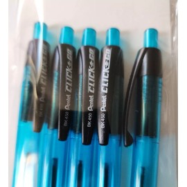 Pentel CLICK n GO Med. Ballpoint Pen 1.0mm Soft Grip 10pens Black NEW OPEN STOCK