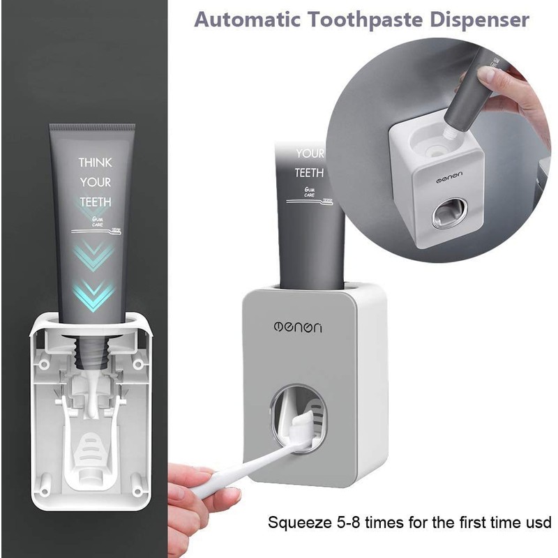 2 Pieces Automatic Toothpaste Dispenser with Wall Mounted,Kids Hands Free