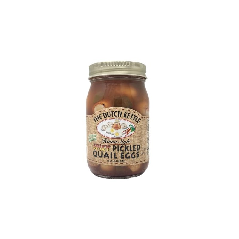 The Dutch Kettle Home Style Spicy Pickled Quail Eggs 16oz