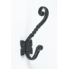 Lincoln Twisted Cast Iron Hat and Coat Hook (Black, Pack