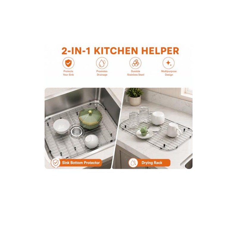 iPEGTOP Sink Bottom Grid 28"x 15", Stainless Steel Sink Protector