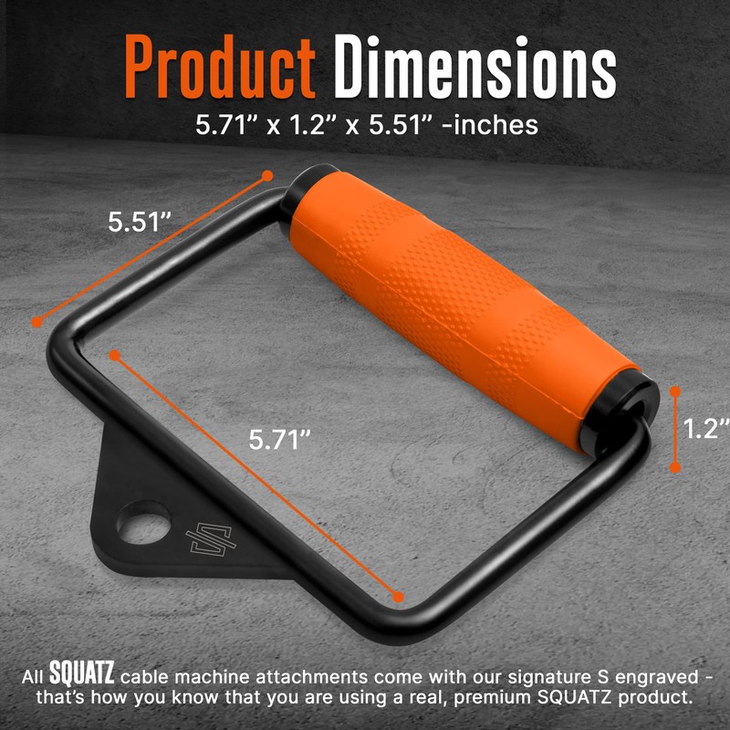 SQUATZ Single D Row Handle - Non-Slip Handle Cable Attachment