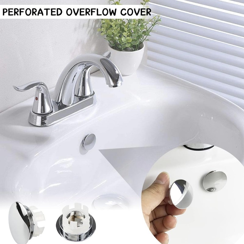 6 Pieces Overflow Cover, Overflow Plug, Round Overflow Cover, Sink