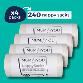 Mum & You 100% biodegradable Nappy Sacks -4 Pack