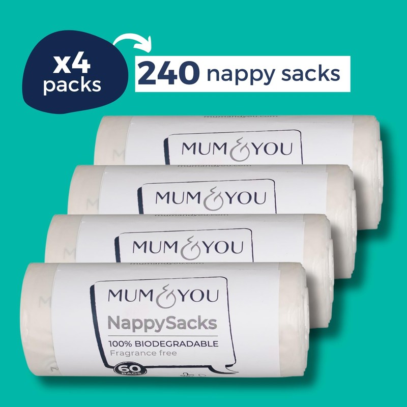Mum & You 100% biodegradable Nappy Sacks -4 Pack