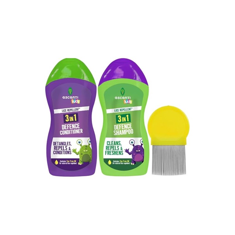 Escenti Kids 3 in1 Head Lice Prevention Shampoo and Conditioner
