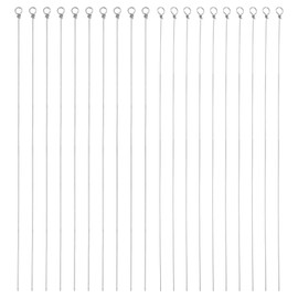 PATIKIL Fishing Looped Spinner Shaft 160mm/6.3", 200Pcs Stainless Steel Looped Wire Spinner Baits Fishing Lure Making Supplies Rigs for Freshwater Saltwater Bass Walleye Salmon Catfish