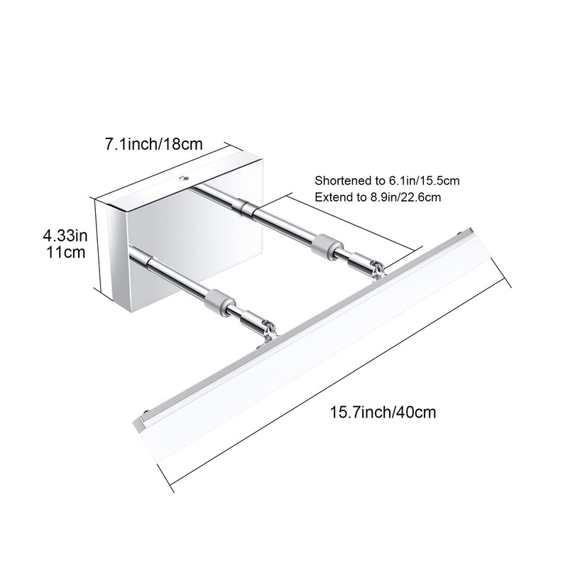 Aipsun 15.7 inch LED Vanity Lights Adjustable Bathroom Wall Light