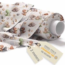 DreamRoots Children's Motifs Cotton Fabric Sold by the Metre Children Fabrics for Sewing Sold by the Metre Upholstery Fabric Canvas Fabric 160 cm x 2 m