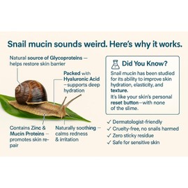 Suero de mucina de caracol Wellution con ácido hialurónico y aloe vera, 3,4 oz, hidratante y reparador, suero avanzado de mucina de caracol