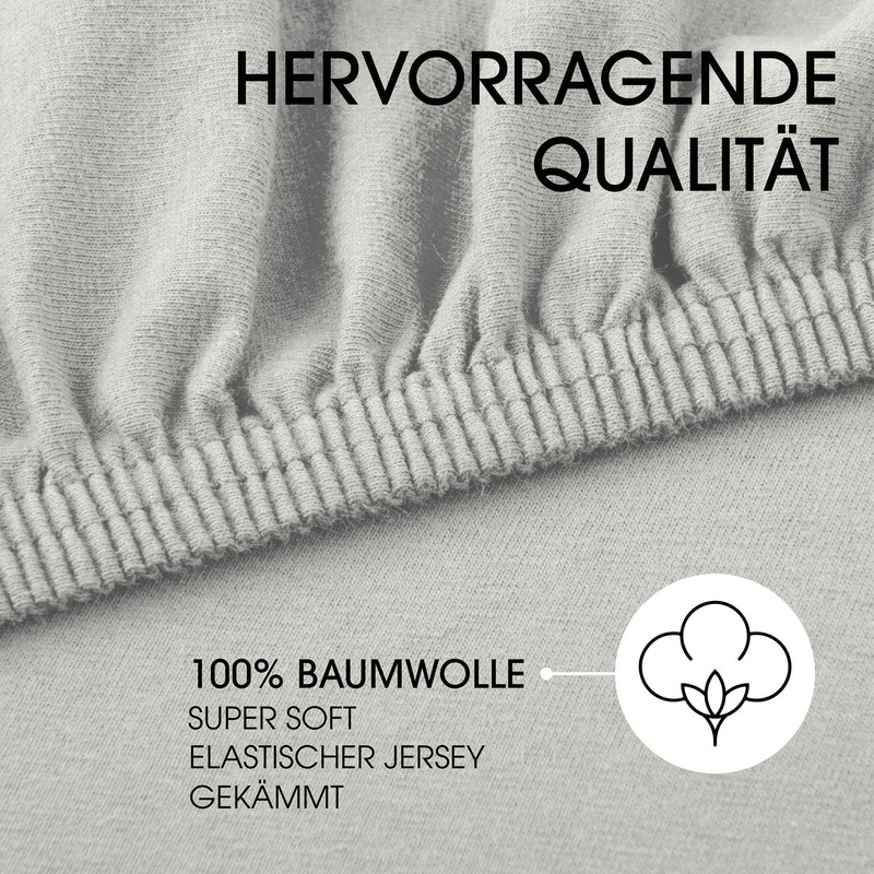 CelinaTex Lucina Fitted Sheet Cotton 140x200-160x200 cm silver grey