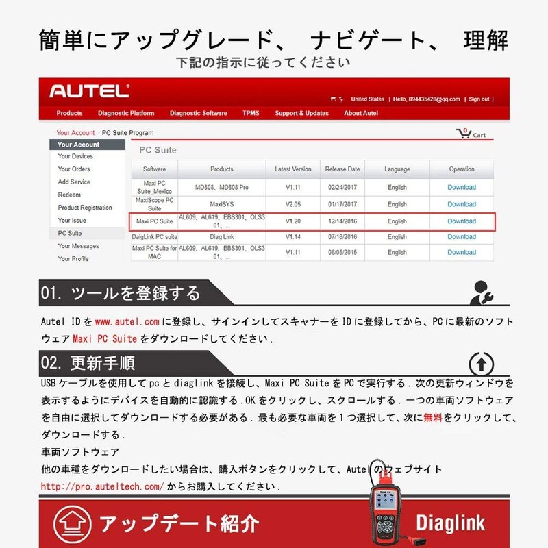 Autel MP808 OBD2 Diaglink Diagnostic Scanner