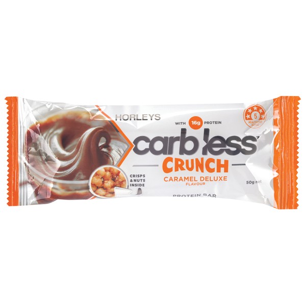 Horleys Carb Less Crunch Bars 12 x 50g - Caramel Deluxe - Expiry 14/09/24