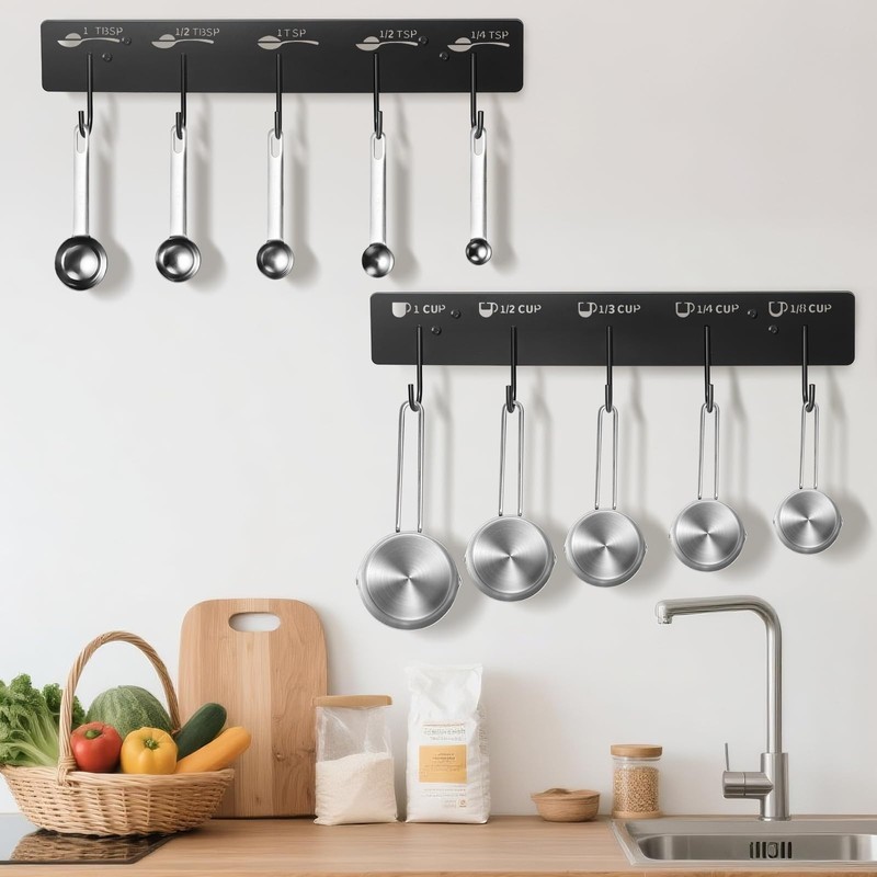 ProtectHobby 2 Pack Measuring Cups and Spoons Hanging Rack, Measuring