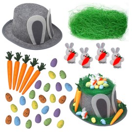 Blue Whale Gifts Boys Girls Make Your Own Easter Cowboy Bonnet Hat Complete Kit - Grey Top Hat