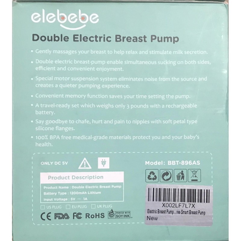 Elebebe Double Electric Breast Pump-NEW and UNOPENED MODEL: BBT-896AS